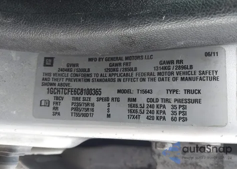 2012 Chevrolet Colorado 1Lt from USA, damaged, VIN 1GCHTCFE6C8100365